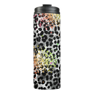 Termo *~* Moda QR Purpurina Peach Lugares de leopardo an