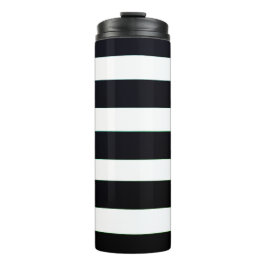 Termo Moda Sencilla Elegante Negro Y Blanco Rayado