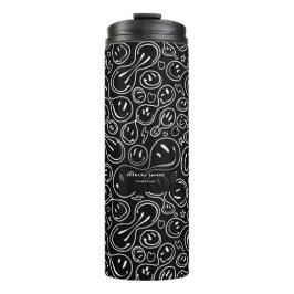 Termo Moda Sonriente Cara Mellado Patrón sonriente Negro