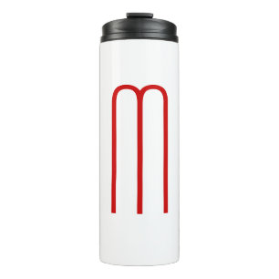 Termo Moda Única Monograma Rojo Llanto Blanco Simple
