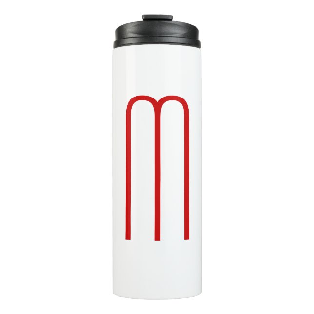 Termo Moda Única Monograma Rojo Llanto Blanco Simple (Anverso)