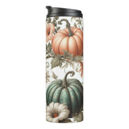 Termo Moda y patrón único de calabaza floral