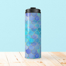Termo Modelo Aqua Pearlescent & Gold Mermaid