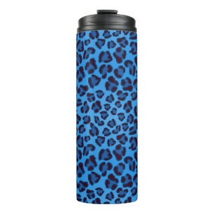 Termo modelo azul de la textura del leopardo