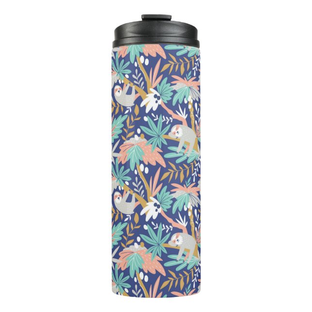Termo Modelo azul tropical de la pereza (Anverso)
