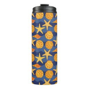 Termo Modelo azul y anaranjado del Seashell