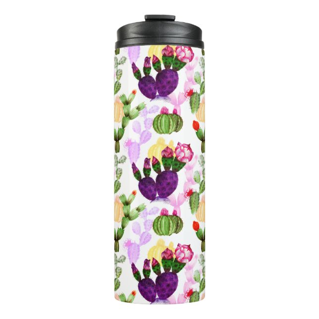 Termo Modelo botánico de dibujo de plumas luminosas (Anverso)