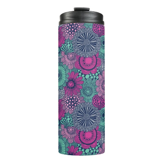 Termo Modelo brillante elegante de flores magníficas (Anverso)