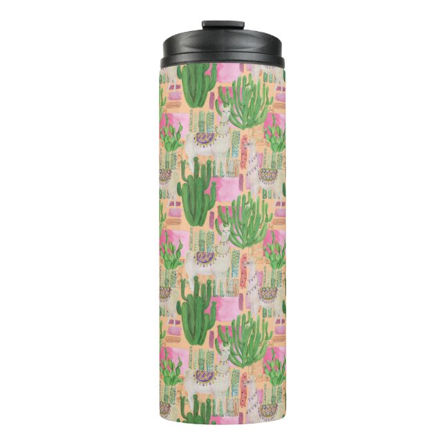 Termo Modelo colorido de la llama de la acuarela (Anverso)