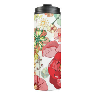 Termo Modelo con las flores rojas