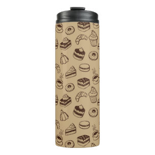 Termo Modelo con las tortas, los postres y la panadería