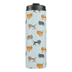 Termo modelo con los gatos divertidos