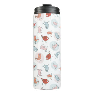 Termo modelo con los pájaros del dibujo animado