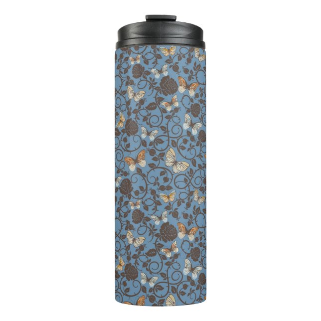 Termo modelo con los rosas y la mariposa (Anverso)