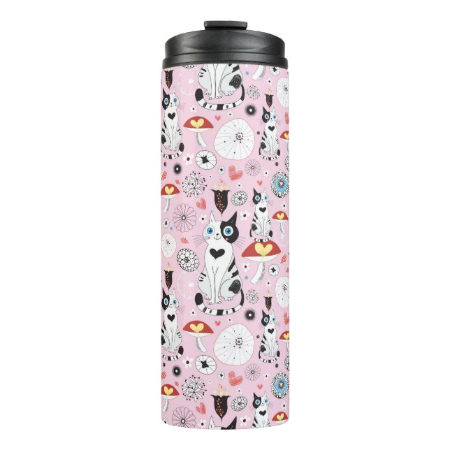 Termo modelo de gatos y de flores (Anverso)