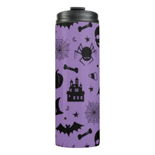 Termo Modelo de Halloween púrpura y negro