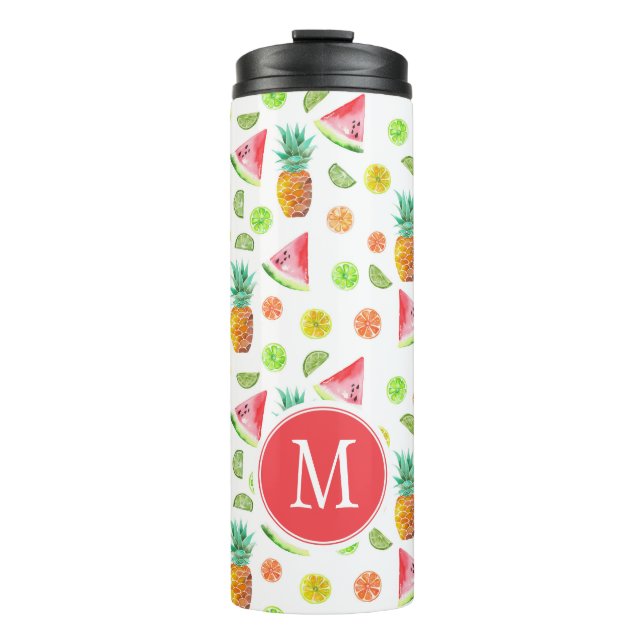 Termo Modelo de la fruta escarchada de la acuarela (Anverso)