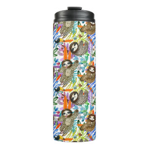 Termo Modelo de la pereza de la acuarela del dibujo