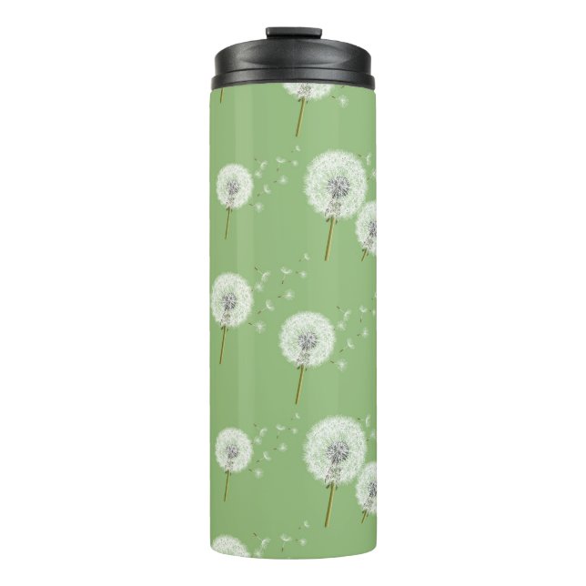 Termo Modelo del diente de león en fondo verde (Anverso)