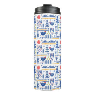 Termo Modelo del pájaro del invierno del arte popular