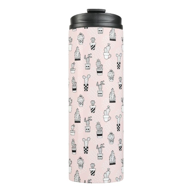 Termo Modelo dibujado mano linda del cactus (Anverso)