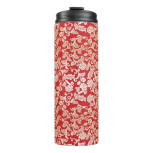 Termo Modelo floral del fondo del damasco