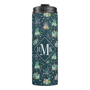 Termo Modelo geométrico de los Succulents del monograma