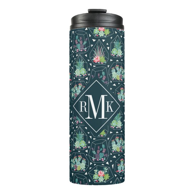 Termo Modelo geométrico de los Succulents del monograma (Anverso)