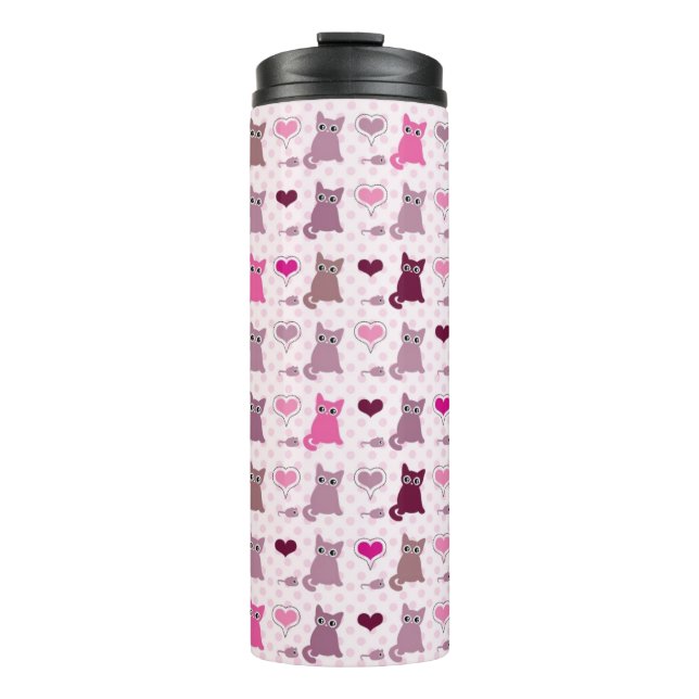 Termo Modelo lindo de los chicas del gatito (Anverso)