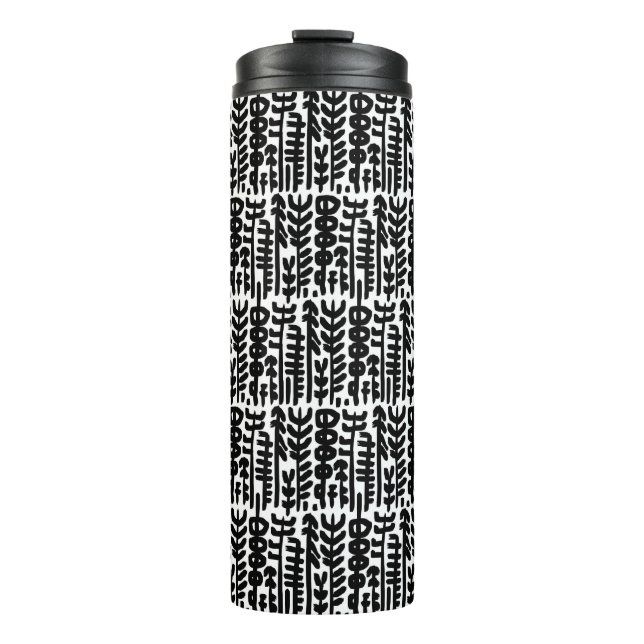 Termo Modelo negro del árbol del movimiento de la tinta (Anverso)