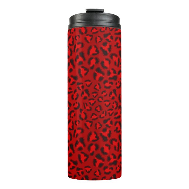 Termo Modelo rosado de la textura del leopardo (Anverso)