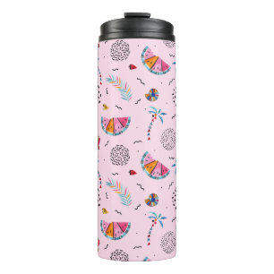 Termo Modelo rosado tropical del estilo de Memphis