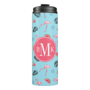 Termo Modelo tropical de moda del flamenco y de la