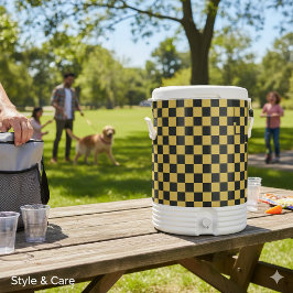 Termo Modern Black and Metallic Gold Square Box Pattern