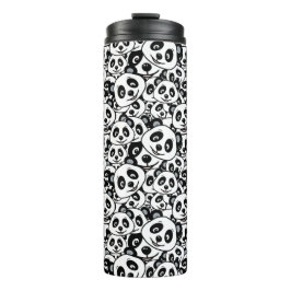 Termo Modern Black and White Cute Panda Bear Pattern