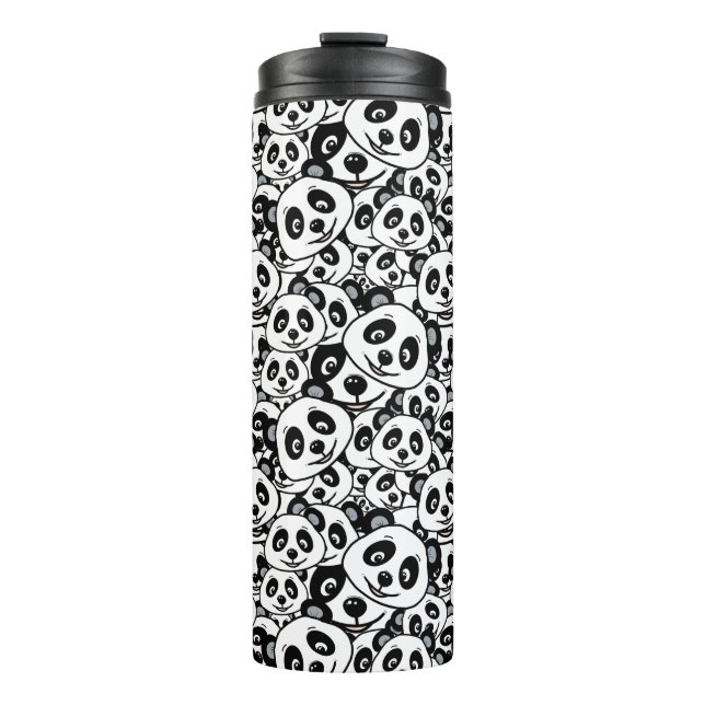 Termo Modern Black and White Cute Panda Bear Pattern (Anverso)