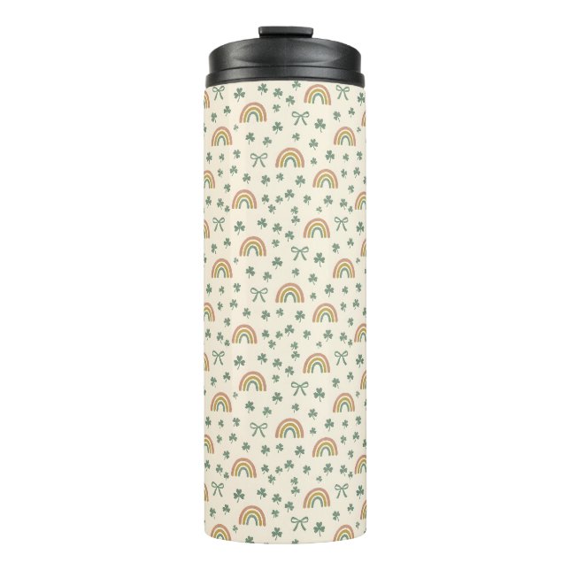 Termo Modern Boho Arcoíris Coquette Lazos Tréboles St. P (Anverso)