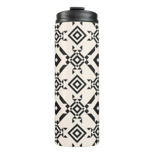 Termo Modern ethnic ornament. Black and white vintage ge