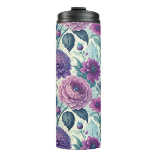 Termo Modern Purple Floral Vintage Dahlia