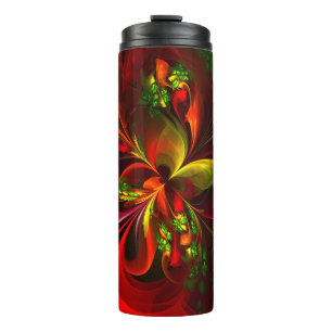 Termo Modern Red Green Floral Abstract Art Pattern #05