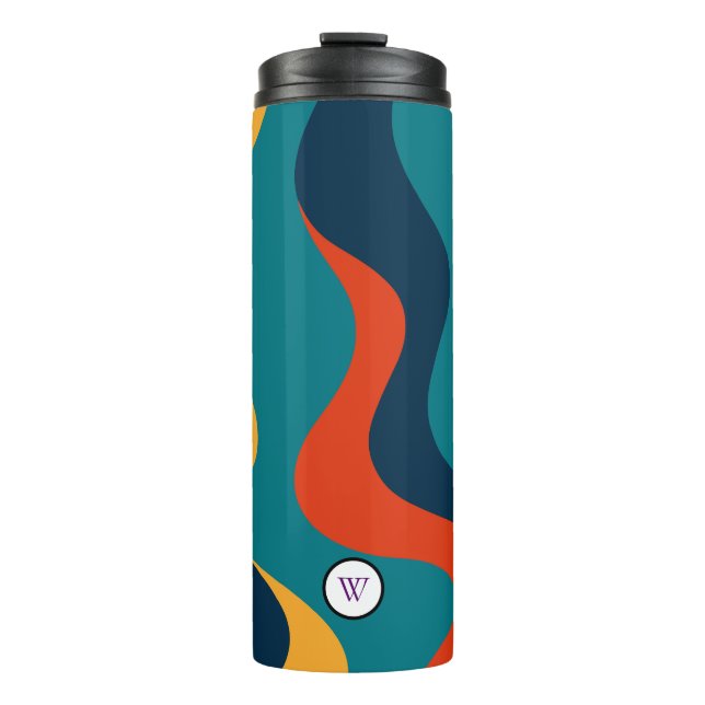 Termo Modern Retro Wavy Abstract Pattern  (Anverso)