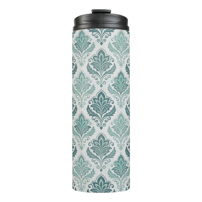 Termo Modern Teal Nordic Damask (Anverso)