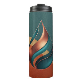 Termo Modern Teardrop Wave Teal Copper Gold