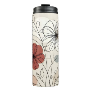 Termo Moderna línea floral Minimalista Art Rubor Design