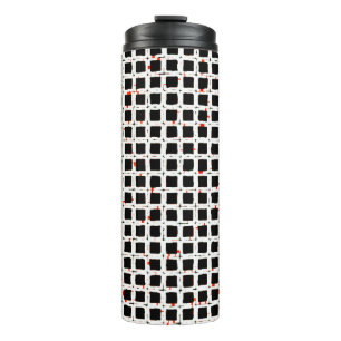 Termo Moderna Moda de patrón rojo blanco negro y elegant