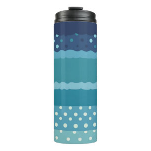 Termo Moderna Vertical Rayas Azules y Lunares