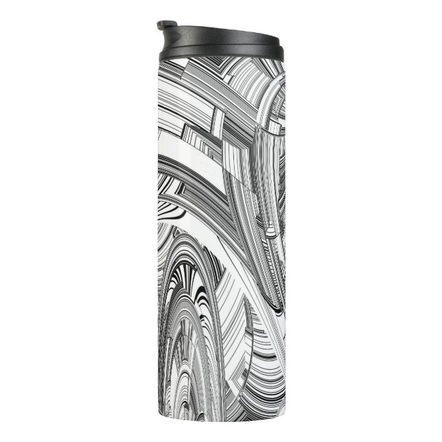 Termo Moderno arte contemporáneo negro y blanco (Rotado hacia la derecha)