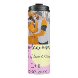 Termo Moderno boho feliz aniversario añadir nombre de fe