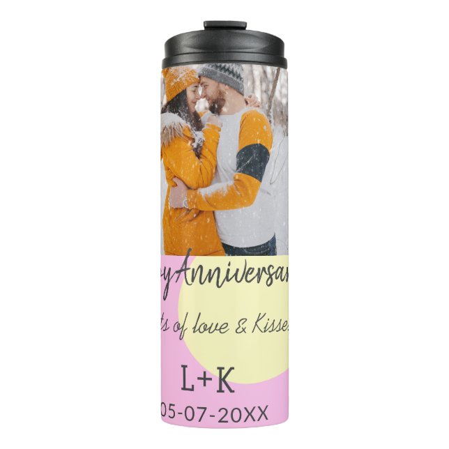 Termo Moderno boho feliz aniversario añadir nombre de fe (Anverso)