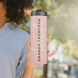 Termo Moderno Elegante Personalizado Con Monograma Nombr